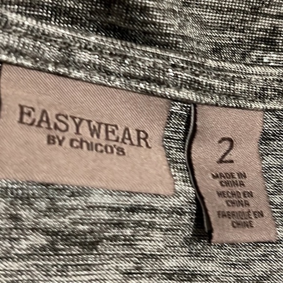 EasyWear By Chico’s, With a glow look, Cap Sleeves, Nice Neckline Top, Multi, 2 - Picture 3 of 6